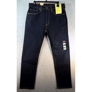 Levi's 506 Jeans Men's 33 x 32 Blue Denim Stretch Dark Wash Comfort Straight-Fit